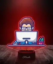 Lampka LED 3D Plexido z Nadrukiem UV Informatyk Programista Grafik Nerd