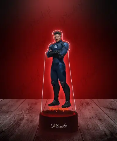 Lampka LED 3D Plexido z Nadrukiem UV Fantastyczna Czwórka Mister Fantastic