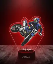 Lampka LED 3D Plexido z Nadrukiem UV Motocross Motocyklista