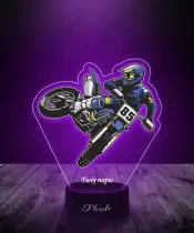 Lampka LED 3D Plexido z Nadrukiem UV Motocross Motocyklista