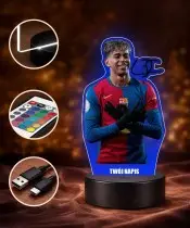 Lampka LED 3D Plexido z Nadrukiem UV Lamine Yamal FC Barcelona
