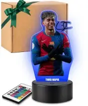 Lampka LED 3D Plexido z Nadrukiem UV Lamine Yamal FC Barcelona