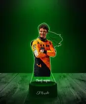 Lampka LED 3D Plexido z Nadrukiem UV Formuła 1 Lando Norris Bolid