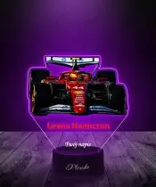 Lampka LED 3D Plexido z Nadrukiem UV Formuła 1 Lewis Hamilton Bolid
