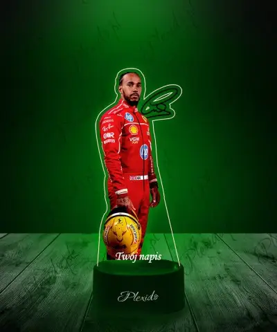 Lampka LED 3D Plexido z Nadrukiem UV Formuła 1 Lewis Hamilton Bolid