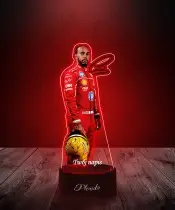 Lampka LED 3D Plexido z Nadrukiem UV Formuła 1 Lewis Hamilton Bolid