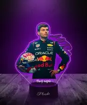Lampka LED 3D Plexido z Nadrukiem UV Formuła 1 Max Verstappen Bolid
