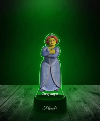 Lampka LED 3D Plexido z Nadrukiem UV Shrek Fiona