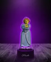 Lampka LED 3D Plexido z Nadrukiem UV Shrek Fiona