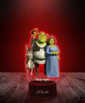 Lampka LED 3D Plexido z Nadrukiem UV Shrek Fiona Kot w Butach Osioł