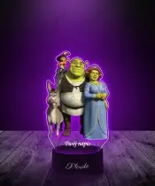 Lampka LED 3D Plexido z Nadrukiem UV Shrek Fiona Kot w Butach Osioł