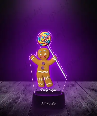 Lampka LED 3D Plexido z Nadrukiem UV Shrek Ciastek Piernikowy Ludzik