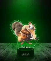 Lampka LED 3D Plexido z Nadrukiem UV Epoka Lodowcowa Scrat Wiewiór