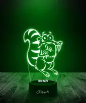 Lampka LED 3D Plexido Epoka Lodowcowa Scrat Wiewiór