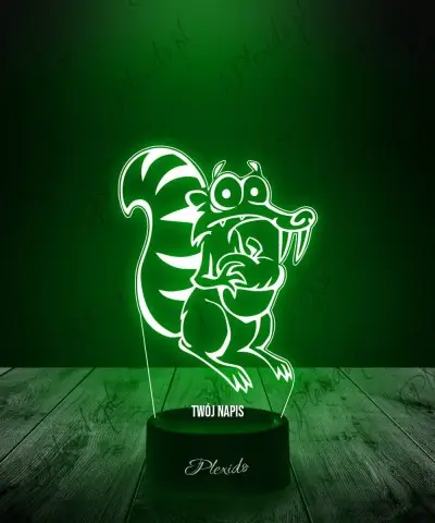 Lampka LED 3D Plexido Epoka Lodowcowa Scrat Wiewiór