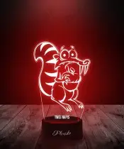 Lampka LED 3D Plexido Epoka Lodowcowa Scrat Wiewiór