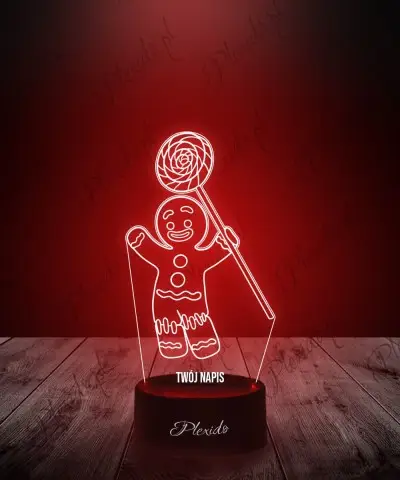 Lampka LED 3D Plexido Shrek Ciastek Piernikowy Ludzik
