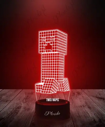 Lampka LED 3D Plexido Minecraft Creeper