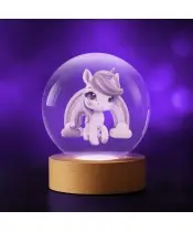 Kryształowa Kulka 3D Jednorożec Unicorn Tęcza