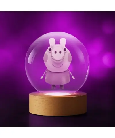Kryształowa Kulka 3D Świnka Peppa