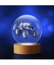 Kryształowa Kulka 3D Traktor Ciągnik New Holland