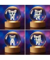 Kryształowa Kulka 3D Pies Corgi