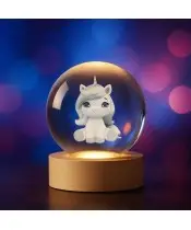 Kryształowa Kulka 3D Kucyk Jednorożec Unicorn