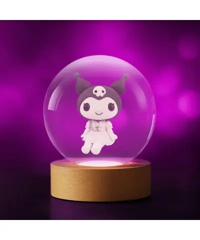 Kryształowa Kulka 3D Hello Kitty Kuromi
