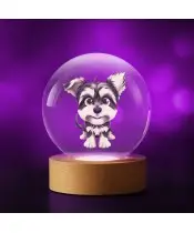 Kryształowa Kulka 3D Piesek Yorkshire Terrier