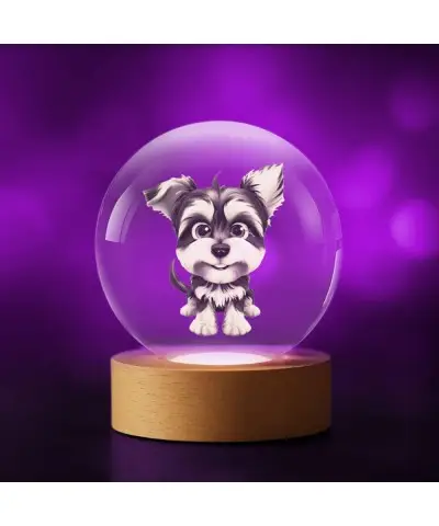 Kryształowa Kulka 3D Piesek Yorkshire Terrier