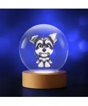 Kryształowa Kulka 3D Piesek Yorkshire Terrier