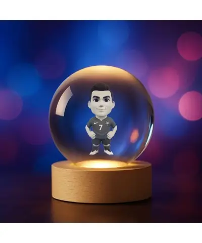 Kryształowa Kulka 3D Cristiano Ronaldo Portugalia