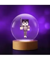 Kryształowa Kulka 3D Minecraft Steve