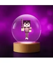 Kryształowa Kulka 3D Minecraft Steve