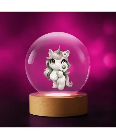 Kryształowa Kulka 3D Jednorożec Unicorn