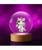 Kryształowa Kulka 3D Jednorożec Unicorn