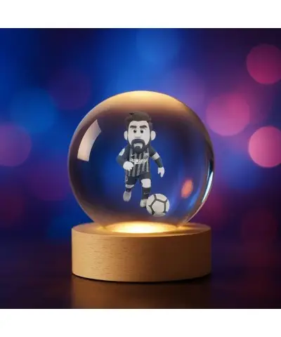 Kryształowa Kulka 3D Leo Messi FC Barcelona