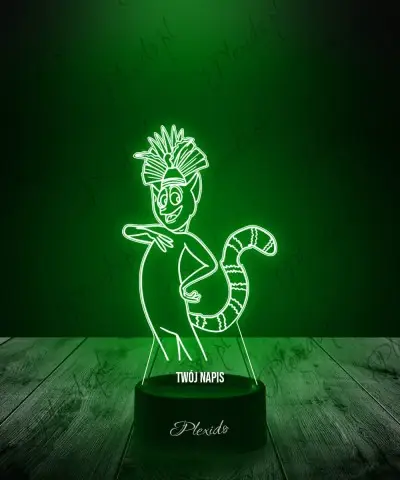 Lampka LED 3D Pingwiny z Madagaskaru Król Julian