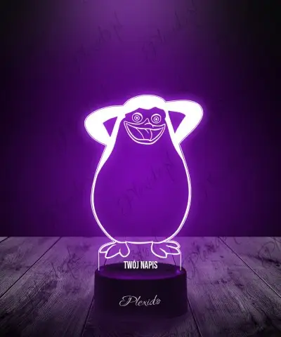 Lampka LED 3D Pingwiny z Madagaskaru Szeregowy