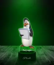 Lampka LED 3D Plexido z Nadrukiem UV Pingwiny z Madagaskaru Kowalski