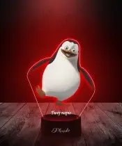 Lampka LED 3D Plexido z Nadrukiem UV Pingwiny z Madagaskaru Szeregowy