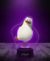 Lampka LED 3D Plexido z Nadrukiem UV Pingwiny z Madagaskaru Szeregowy