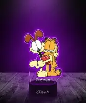 Lampka LED 3D Plexido z Nadrukiem UV Garfield i Odie