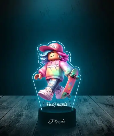 Lampka LED 3D Plexido z Nadrukiem UV Roblox Dziewczyna