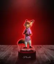 Lampka LED 3D Plexido z Nadrukiem UV Nick Bajer Lis