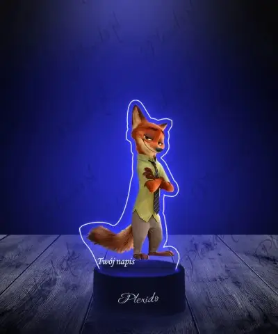 Lampka LED 3D Plexido z Nadrukiem UV Zwierzogród Nick Bajer Lis