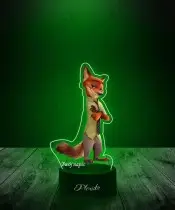 Lampka LED 3D Plexido z Nadrukiem UV Zwierzogród Nick Bajer Lis