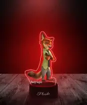 Lampka LED 3D Plexido z Nadrukiem UV Zwierzogród Nick Bajer Lis
