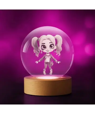 Kryształowa Kulka 3D Harley Quinn Chibi