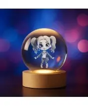 Kryształowa Kulka 3D Harley Quinn Chibi